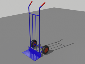industrial hand trolley 3 3D Model
