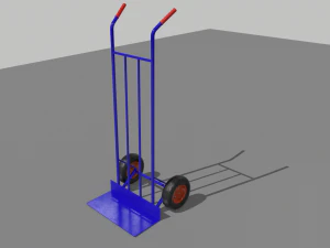 industrial hand trolley 3 3D Model