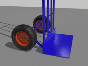 industrial hand trolley 3 3D Model