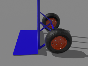 industrial hand trolley 3 3D Model