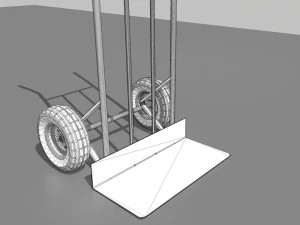 industrial hand trolley 3 3D Model