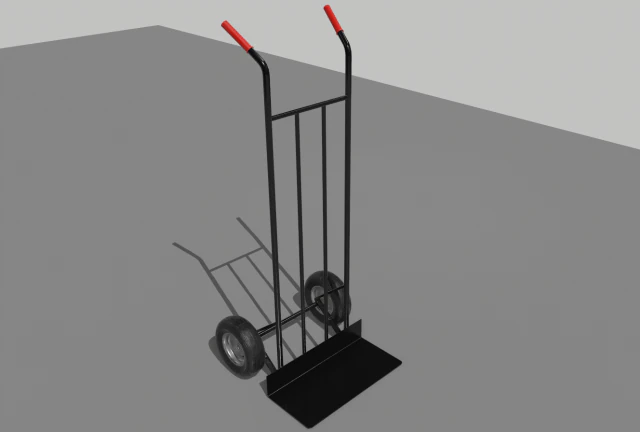 industrial hand trolley 4 3D Model .c4d .max .obj .3ds .fbx .stl .blend 
