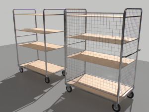 warehouse trolley pack 2 3D मॉडल