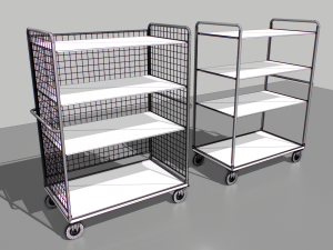 warehouse trolley pack 2 3D मॉडल