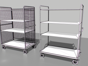 warehouse trolley pack 2 3D मॉडल