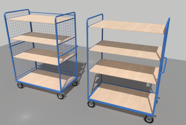 warehouse trolley pack 1 3D Model .c4d .max .obj .3ds .fbx .stl .blend 