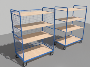 warehouse trolley pack 1 3D Model