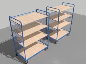 warehouse trolley pack 1 3D Model