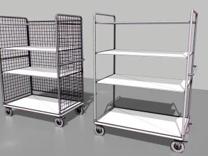 warehouse trolley pack 1 3D Model
