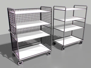 warehouse trolley pack 1 3D Model