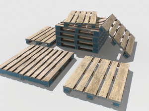 industrial wooden pallet 1 pbr Modelo 3D