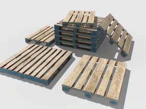 industri&euml;le houten pallet 1 st 3D Model