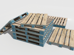 industrial wooden pallet 1 pbr Modelo 3D