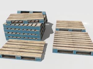 industrial wooden pallet 1 pbr Modelo 3D