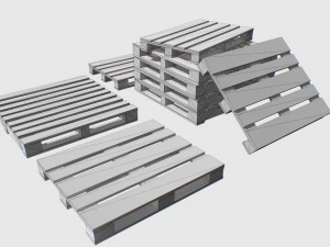 industri&euml;le houten pallet 1 st 3D Model