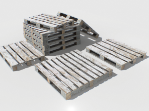 industrial wooden pallet 2 pbr 3D Model
