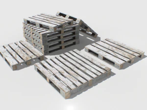 industri&euml;le houten pallet 2 st 3D Model