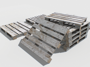 industrial wooden pallet 2 pbr Modelo 3D
