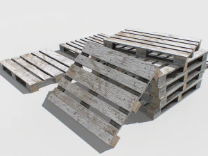 industrial wooden pallet 2 pbr 3D Model