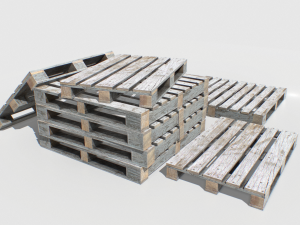 industrial wooden pallet 2 pbr Modelo 3D