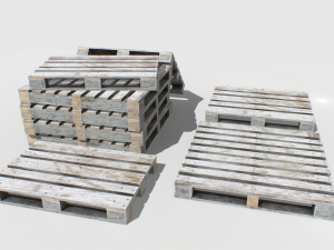 industrial wooden pallet 2 pbr Modelo 3D