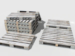industrial wooden pallet 2 pbr 3D Model