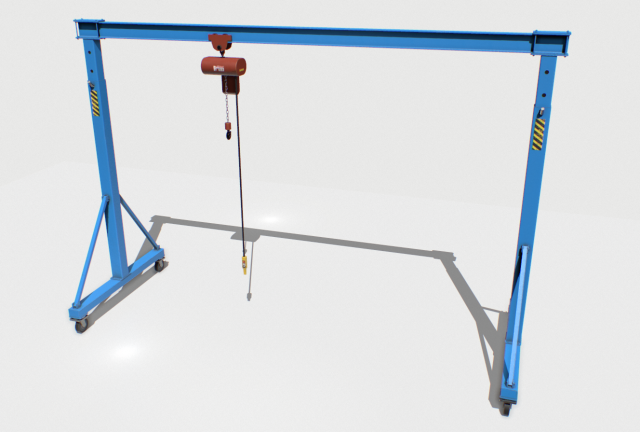 gantry crane 1 pbr 3D Model .c4d .max .obj .3ds .fbx .stl .blend 