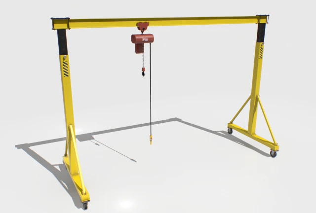 gantry crane 2 pbr 3D Model .c4d .max .obj .3ds .fbx .stl .blend