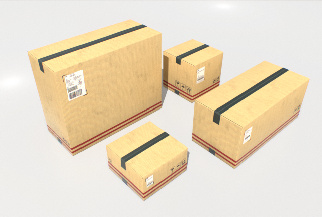cardboard boxes pack 1 3Dモデル .c4d .max .obj .3ds .fbx .stl .blend 