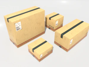 картонні коробки в упаковці 1 шт 3D Модель