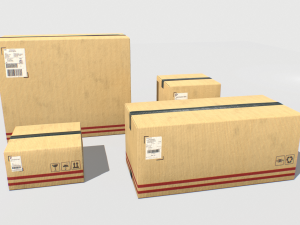 cardboard boxes pack 1 3Dモデル