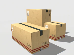 cardboard boxes pack 1 3D Model