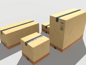 cardboard boxes pack 1 3D Model