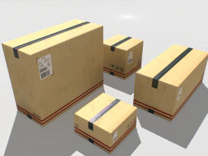 cardboard boxes pack 1 3D Model