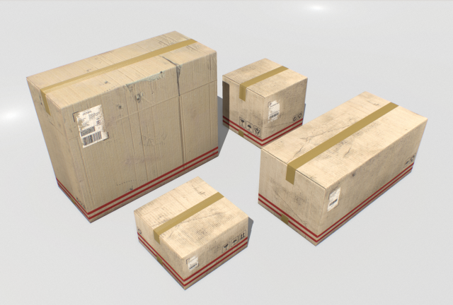 cardboard boxes pack 2 3D मॉडल .c4d .max .obj .3ds .fbx .stl .blend 
