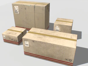 cardboard boxes pack 2 3D Model