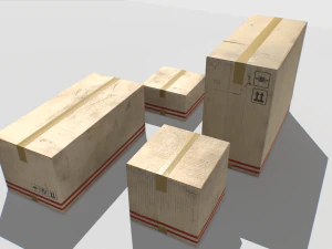 cardboard boxes pack 2 3D Model