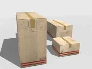 cardboard boxes pack 2 3D मॉडल