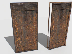 rusty metal door 1 3D Model