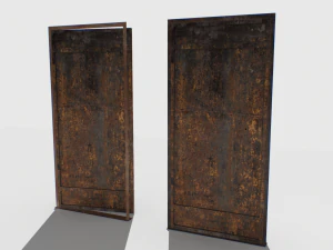 rusty metal door 1 3D Model