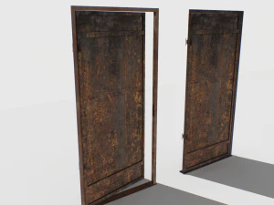 rusty metal door 1 3D Model