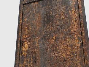 rusty metal door 1 3D Model