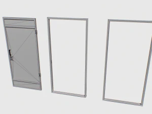 rusty metal door 1 3D Model