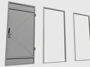 rusty metal door 1 3D Model
