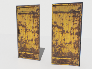rusty metal door 2 3D Model