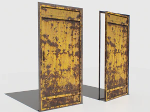 rusty metal door 2 3D Model