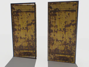 rusty metal door 2 3D Model