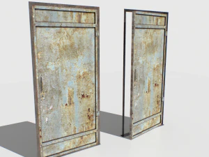 rusty metal door 4 3D Model
