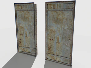 rusty metal door 4 3D Model