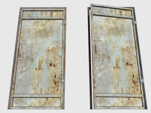 rusty metal door 4 3D Model